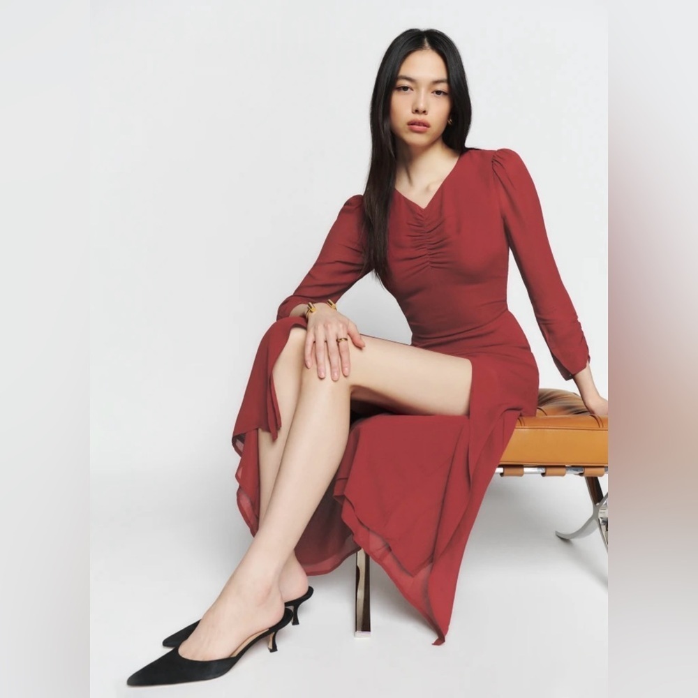 NWT Reformation‎ Forest Dress in Chianti Red Wine Red Size 6